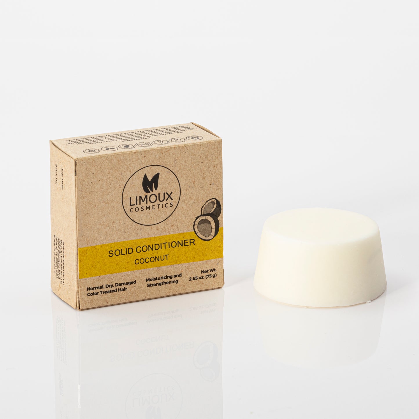 Solid Conditioner - Coconut - 2.65oz - All Hair Types - Vegan, Cruelty-Free & Paraben-Free