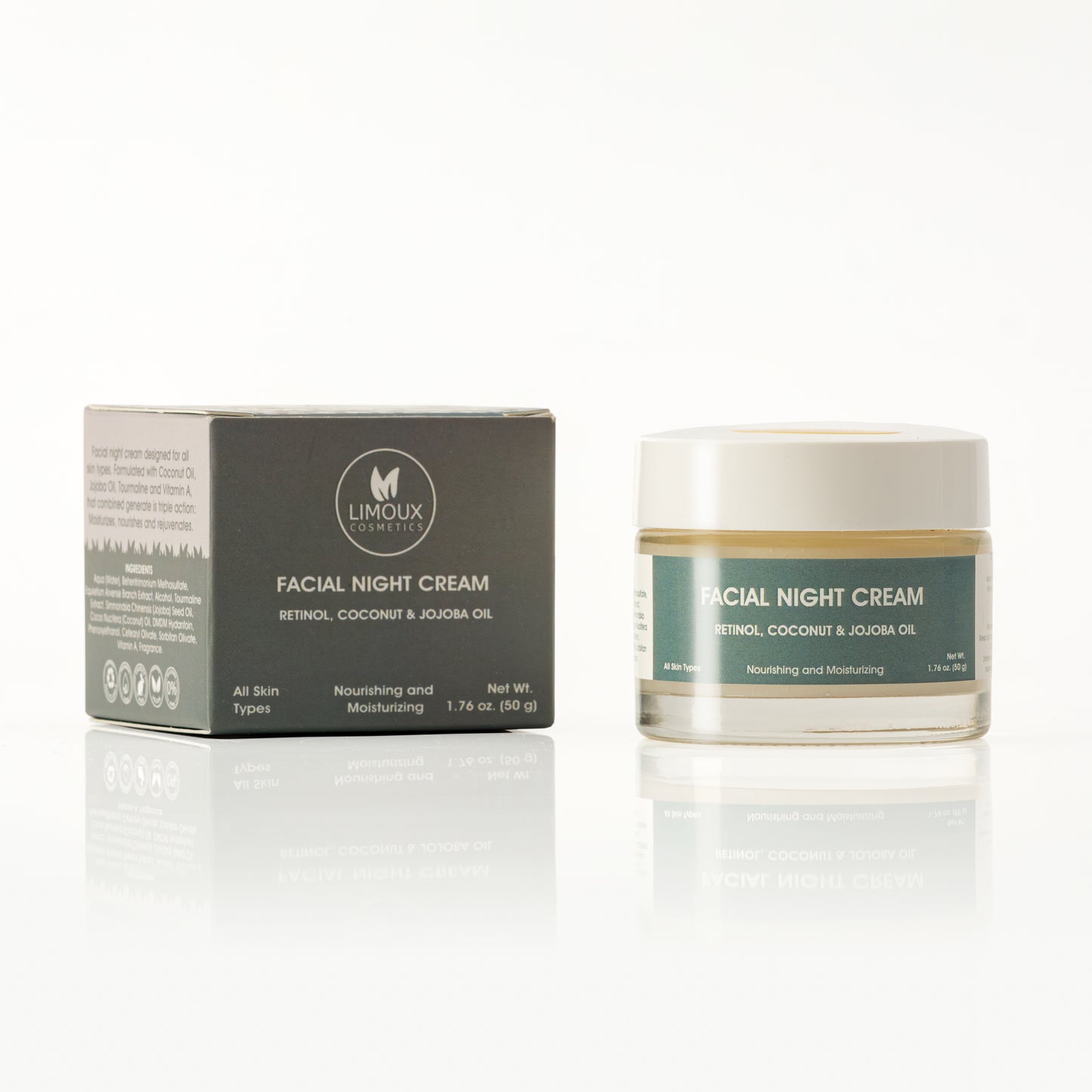 Anti-Aging Night Cream - Vitamin A, Coconut and Jojoba Oil - Nourishing and Moisturizing