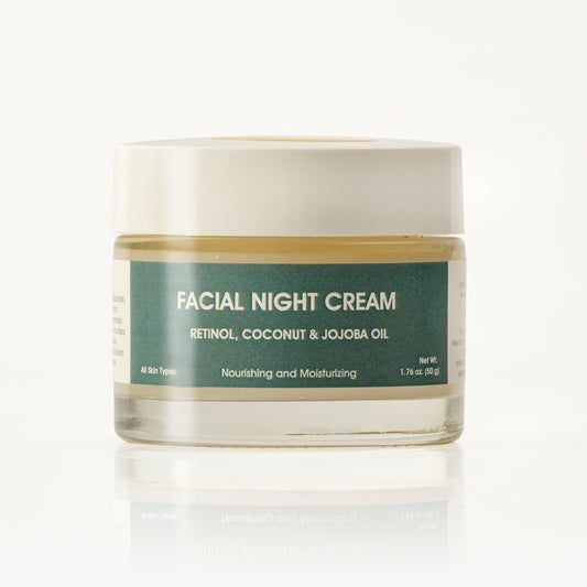 Anti-Aging Night Cream - Vitamin A, Coconut and Jojoba Oil - Nourishing and Moisturizing