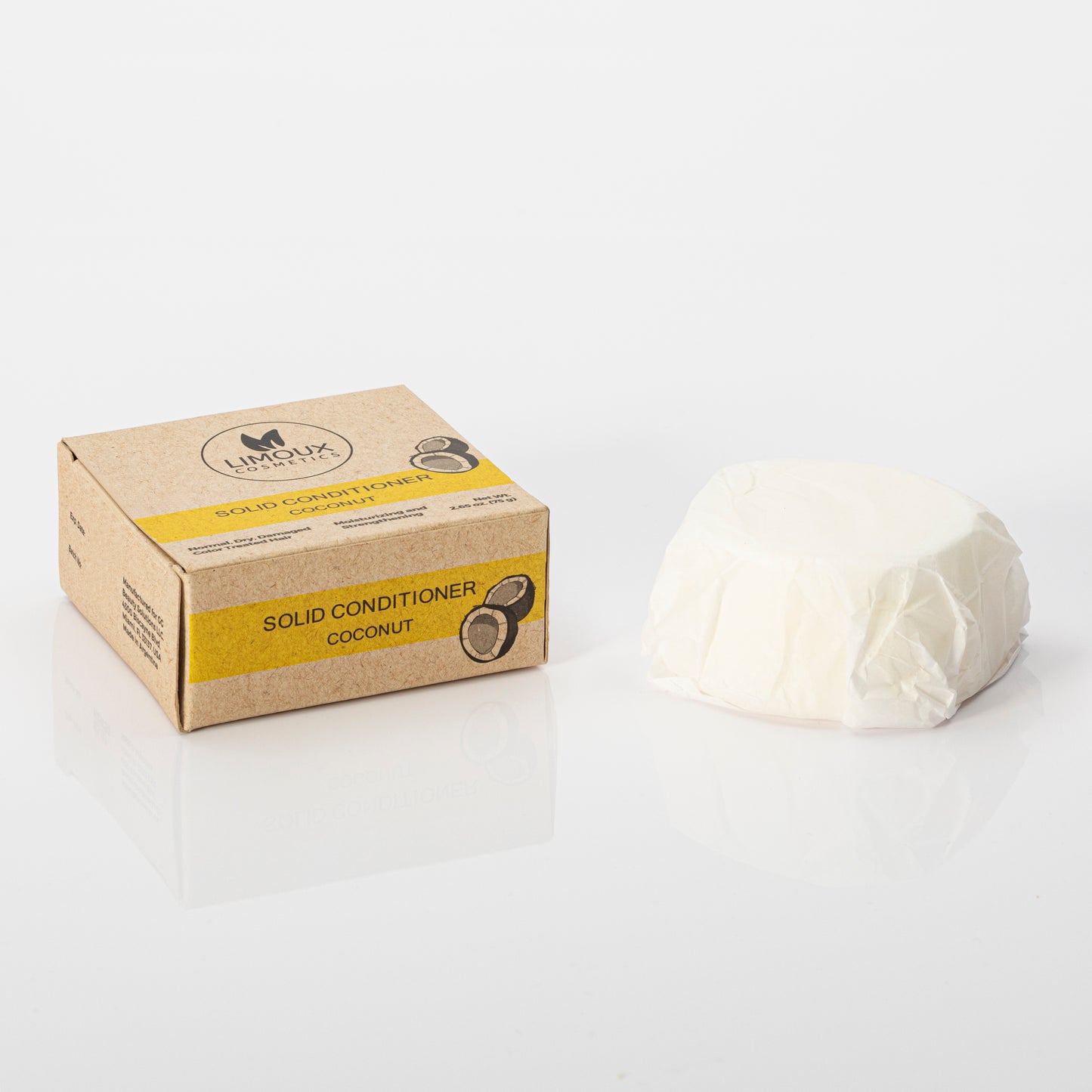 Solid Conditioner - Coconut - 2.65oz - All Hair Types - Vegan, Cruelty-Free & Paraben-Free